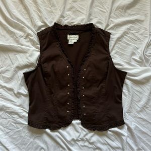 Live a little vintage brown vest